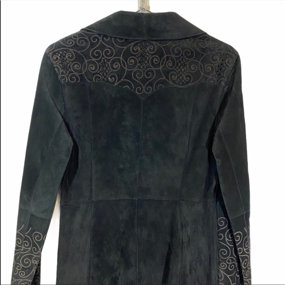 🖤Vintage bebe - Black Suede Leather Coat - Picture 1 of 7